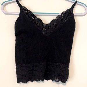 Black, lace short tank top